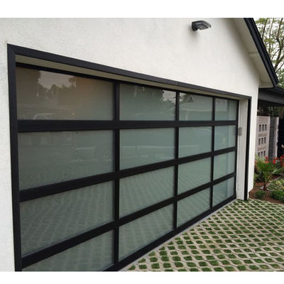 Verticale en aluminium de porte de garage de cadre de panneau en verre transparent/ouverture horizontale