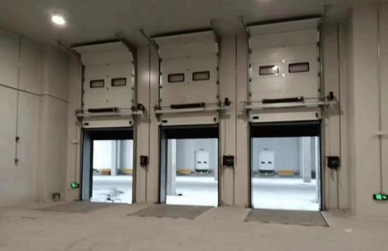 Portes sectionnelles isolées en acier modernes électrique / manuel opération usine vente directe porte sandwich commerciale