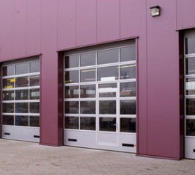 Porte transparente de garage de la classe 3 d'étanchéité de l'eau, porte sectionnelle en verre de garage