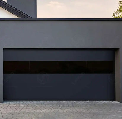 Porte sectionnelle hauteur personnalisée avec couleur blanche et bordure de sécurité Porte sectionnelle de garage en acier moderne