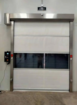 Isolement thermique Porte à rouleaux rapides en acier à haute performance Réduction du bruit manuel/entrepôt automatique Porte incendie en PVC