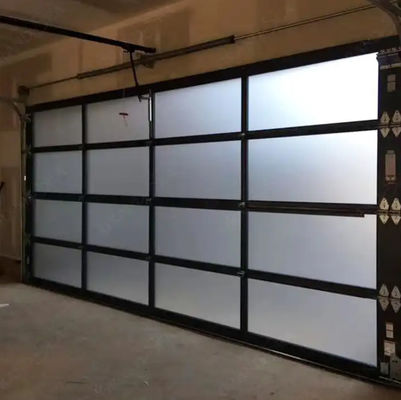 Porte sectionnelle en aluminium blanc moderne avec sécurité double vitrage verre panneau sectionnel moderne en verre transparent