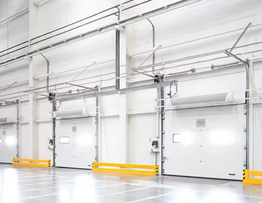 Porte sectionnelle isolée en acier enduit de poudre avec décapage en vinyle et porte de garage sectionnelle en aluminium