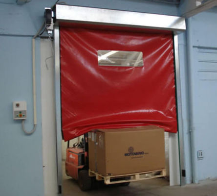 Structure en acier lourd Fermeture à glissière à rouleaux rapides Porte à fermeture à glissière avec isolation thermique Tissu en PVC automatique Flexible