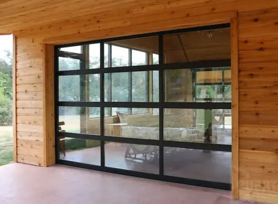 Porte sectionnelle insonorisée en alliage d'aluminium avec double vitrage et surface revêtue de poudre