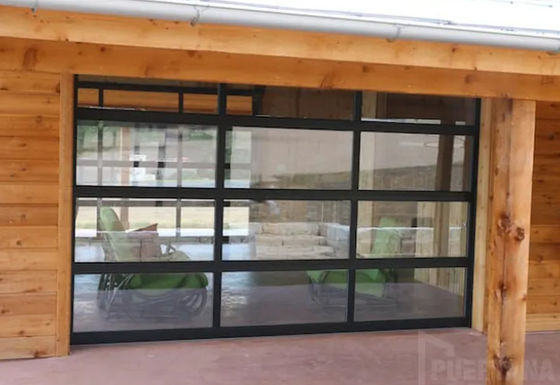 Porte sectionnelle insonorisée en alliage d'aluminium avec double vitrage et surface revêtue de poudre