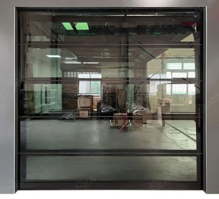 Porte sectionnelle en aluminium à double vitrage moderne avec ouverture manuelle ou automatique Porte de garage en verre