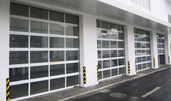 Porte de garage sectionnelle en alliage d'aluminium à vue complète à 3 couches