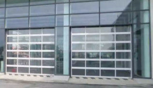 Résistant à l'eau de classe 3 Design moderne insonorisé Alloy de verre d'aluminium Porte de garage sectionnelle