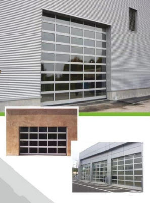 Porte de garage en verre en aluminium avec isolation personnalisée