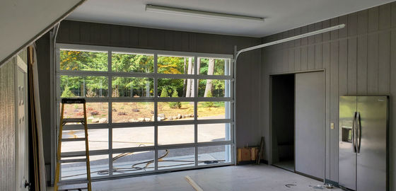 Porte de garage en verre en aluminium avec isolation personnalisée