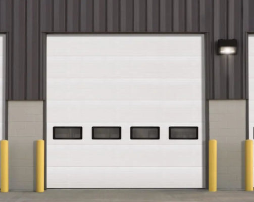 Portes sectionnelles industrielles de caserne de pompiers avec technologie de formage automatique et résistante au vent