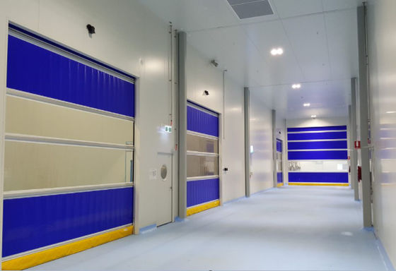 Portes à rouleaux rapides insonorisées avec isolation thermique entrepôt réparation rapide porte en PVC fermeture à glissière haute vitesse