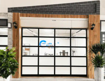 Étanchéité à l'eau de classe 3 Verre transparent Porte de garage sectionnelle sans bruit