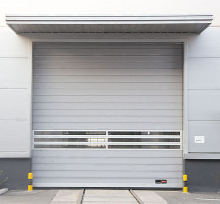 Efficacité Sécurité Efficacité Résistance au vent ≤2,0KN/m2 Vitesse d'ouverture 0,8m/s Porte en spirale transparente en aluminium à grande vitesse
