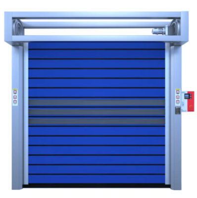 Porte en spirale isolée à grande vitesse en aluminium métallique pour la sécurité et l'efficacité Fermeture à induction infrarouge Windproof Rapide montée automatique Porte roulante