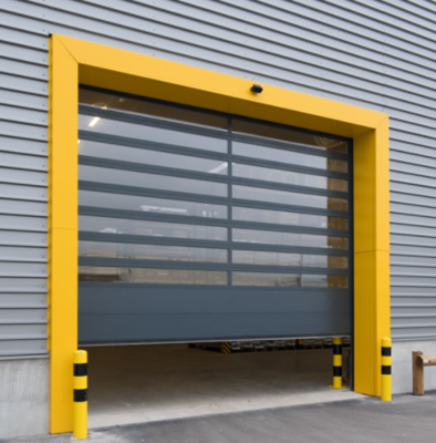 Porte en spirale isolée à grande vitesse en aluminium métallique pour la sécurité et l'efficacité Fermeture à induction infrarouge Windproof Rapide montée automatique Porte roulante