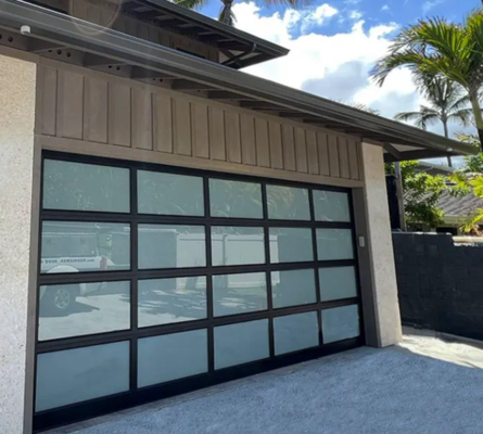 Étanchéité à l'eau Classe 3 Verre transparent Excellente résistance au vent Surélevée industrielle Porte de garage sectionnelle robuste avec manuel ou automatique