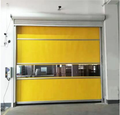 Le PVC à grande vitesse de structure en acier de service enroulent la porte rapide d'obturation 304 sécurité matérielle d'acier inoxydable oui solution rapide de porte