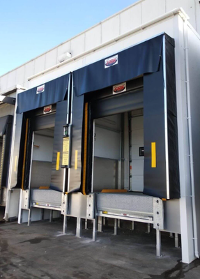 Système de chargement réglable en acier galvanisé abri de quai industriel position solution durable pour les zones de chargement d'entrepôt