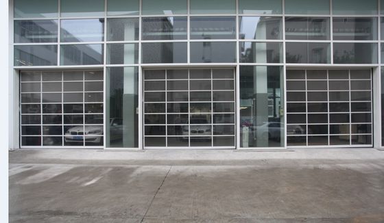La poudre a enduit la porte sectionnelle aérienne en aluminium, portes en aluminium à pleine vue de garage