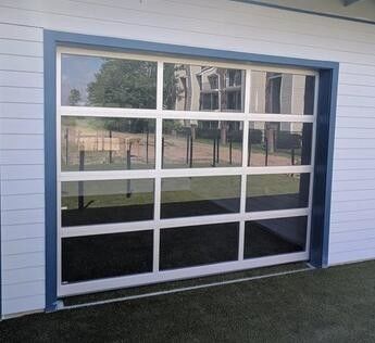 Portes en verre en aluminium expulsées de garage de cadre, portes en verre modernes de garage