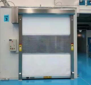 La température rapide industrielle d'utilisation de volet d'automation d'acier inoxydable de PVC des portes 1.2mm de rouleau 	-30°C- +70°C