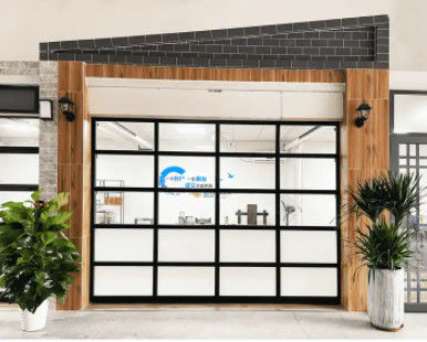 Porte haute sectionnelle en aluminium revêtue de poudre avec vue complète pour les portes de garage