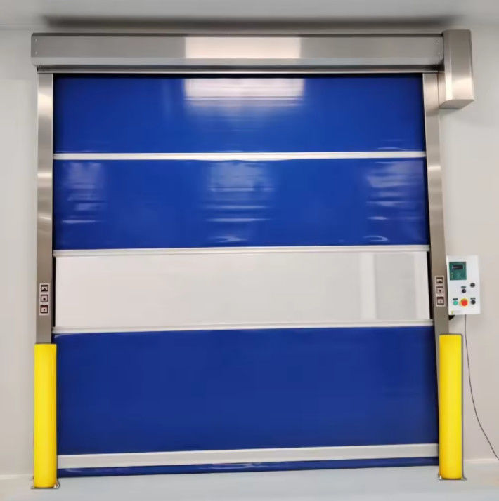 Porte à rouleaux en acier avec isolation thermique, faible entretien, réduction du bruit, volet à rouleaux rapides, porte haute vitesse