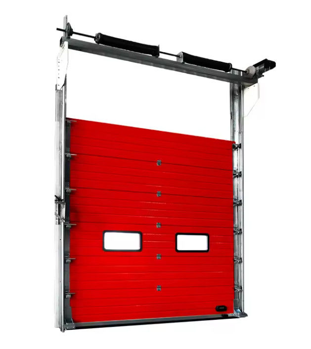 Porte sectionnelle isolée en mousse de polyuréthane blanc avec seuil en aluminium en gros Bon prix Automatique