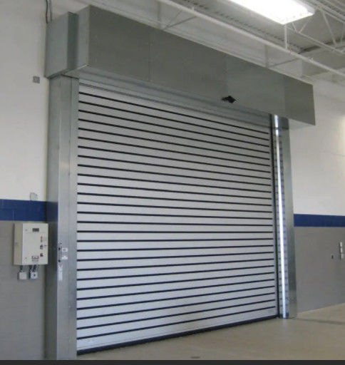 vitesse rapide Porte en spirale en aluminium Capteur de sécurité PLC contrôle 0,75 kW Moteur Porte de levage industrielle