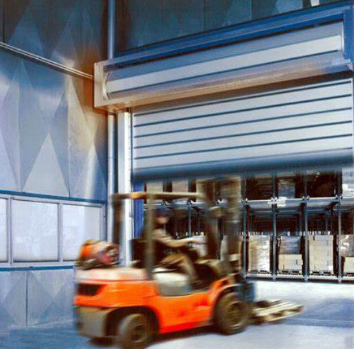 Porte en spirale transparente en aluminium à grande vitesse à vitesse de fermeture et d'ouverture de 0,8 m/s
