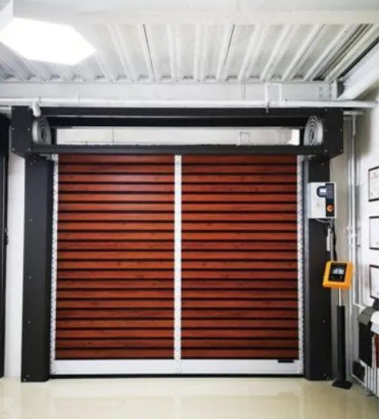 Industrie entrepôt rapide isolé en aluminium transparent porte en spirale à grande vitesse efficacité de sécurité vitesse d'ouverture 0,8 m/s pour les environnements à rythme rapide