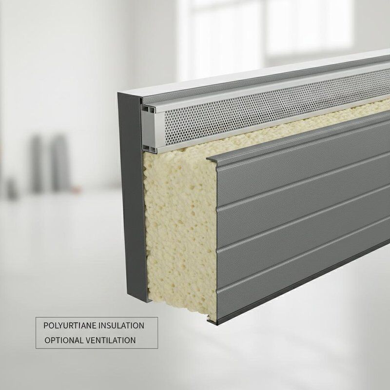 Portes sectionnelles isolées de 50 mm à 80 mm d'épaisseur avec isolation en mousse de polyuréthane et ventilation optionnelle