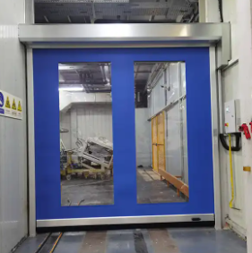 Vente directe d'usine Réduction du bruit Haute vitesse PVC Roule-up Rapide Fermeture Porte 304 Matériau en acier inoxydable Manuel Opération automatique